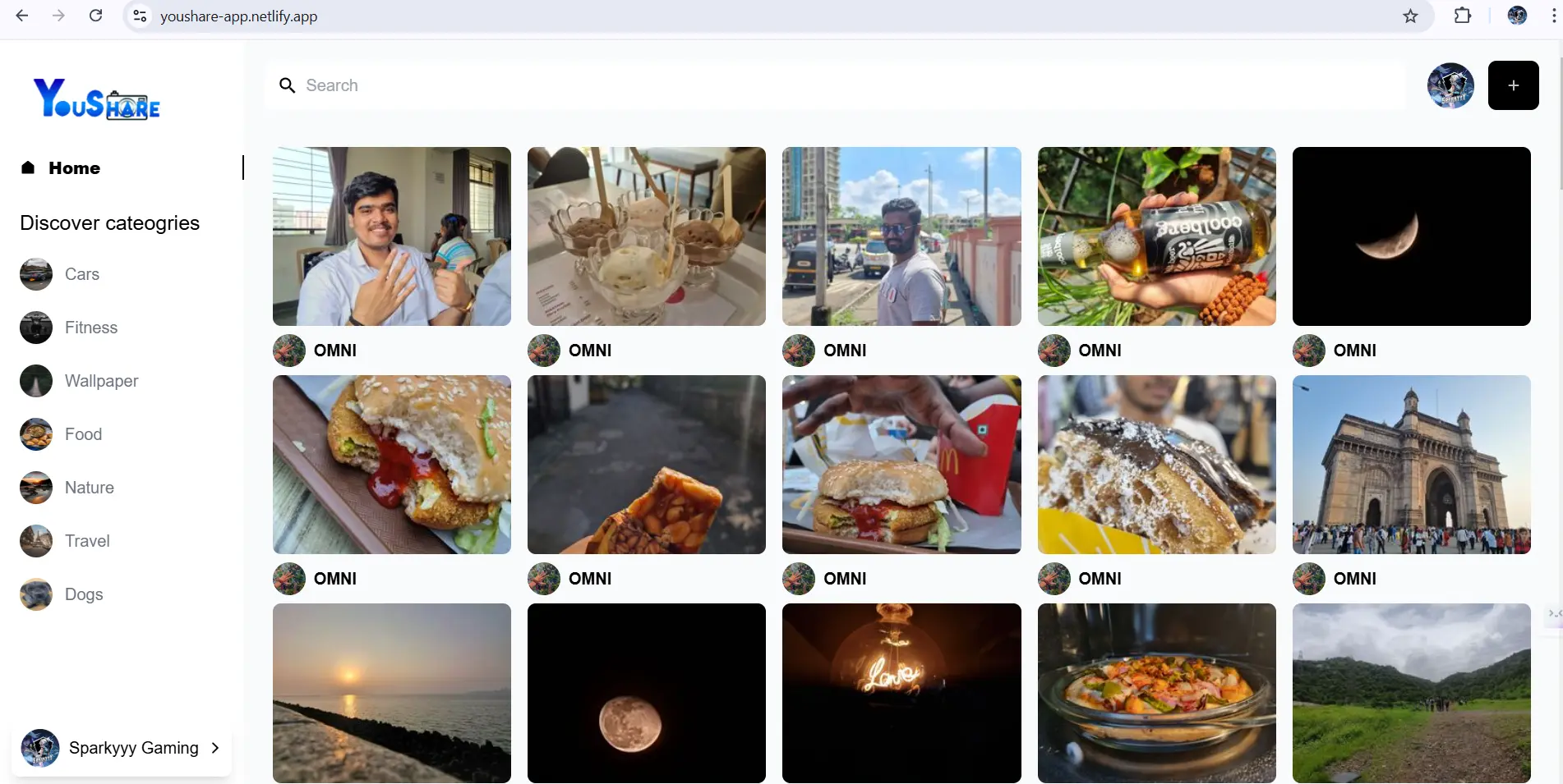 YouShare — social media web app